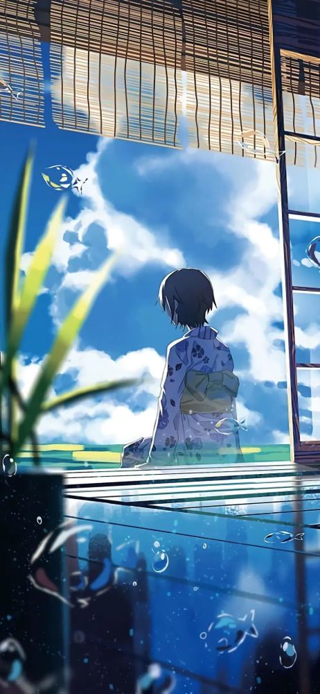 二次元清爽透明感少女手绘壁纸 腾讯新闻