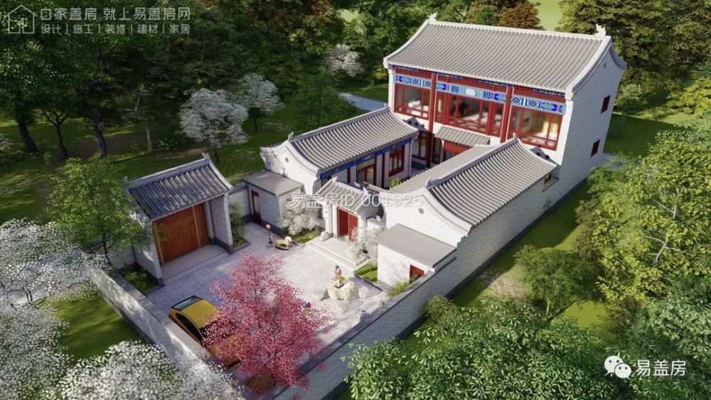 易盖房丨 14.2m×22m,北京顺义超大进深雅致型中式三合院
