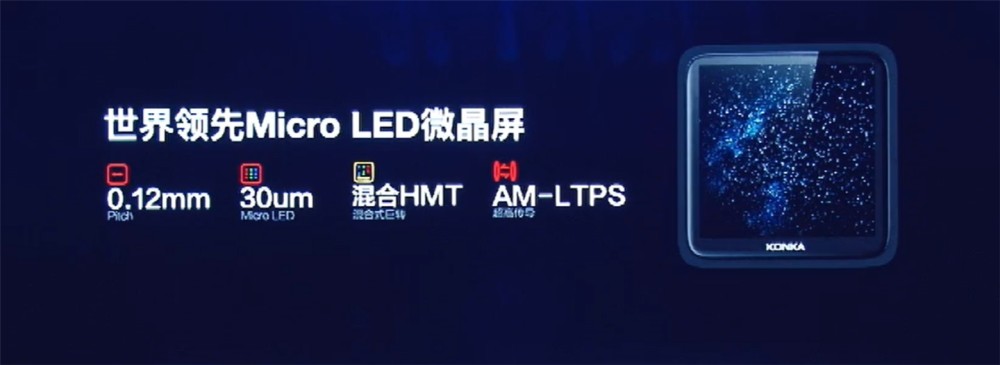 康佳推出全球首款microled手表1500nit最大亮度
