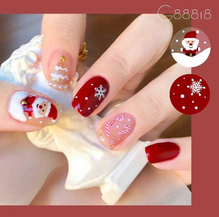 圣诞节系列美甲快来找找看,这些风格的美甲有没有你中意的吧～前