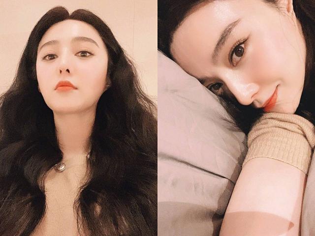 39岁范冰冰俯视怼脸自拍眼角红血丝明显浓妆滤镜难掩疲态