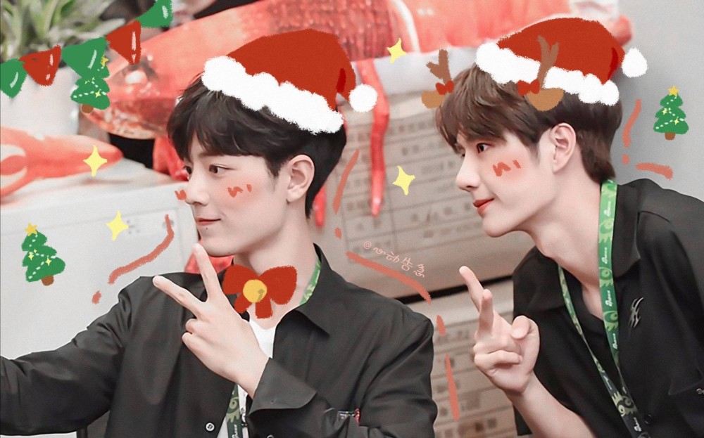 王一博肖战圣诞壁纸头像,可爱到想一个小时换一个 - 肖战可爱头像