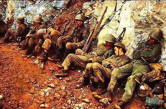 越战蒙眼战士油画高清图片