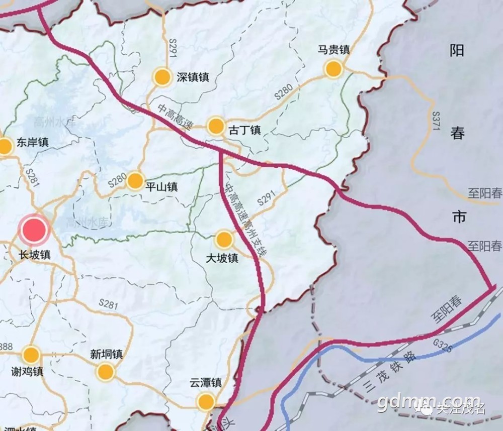 建设项目起于阳江阳春市(接开平至阳春高速公路),往西经圭岗镇,永宁镇