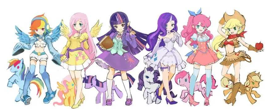 《小马宝莉》化身美少女战士,一起来秀大长腿,谁的水手服会最美