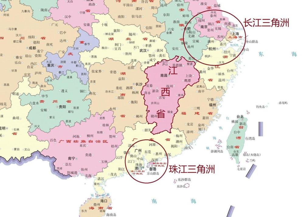 为什么江西省离长三角和珠三角都比较近但是经济却发展不起来