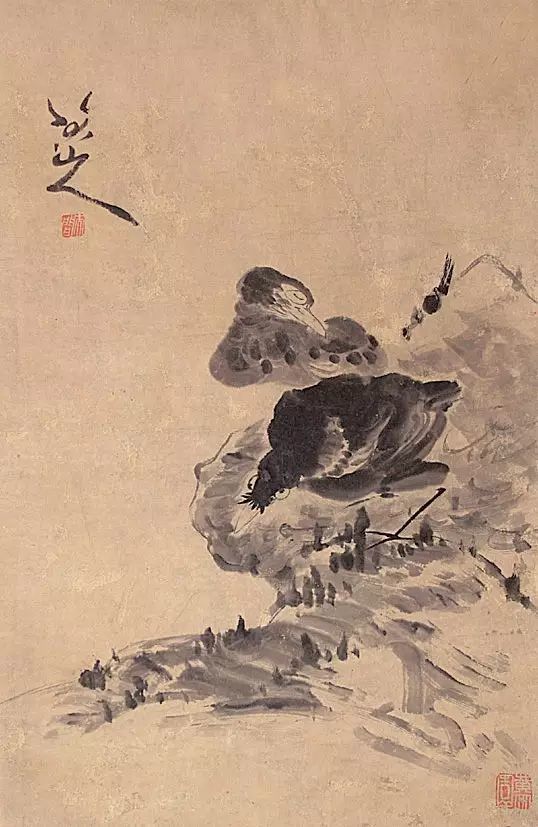 朱耷《鸟图》_腾讯网