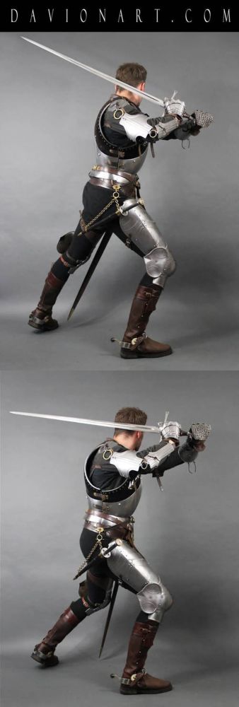绘画参考20种人物持剑执剑动作姿势参考动态速写素材