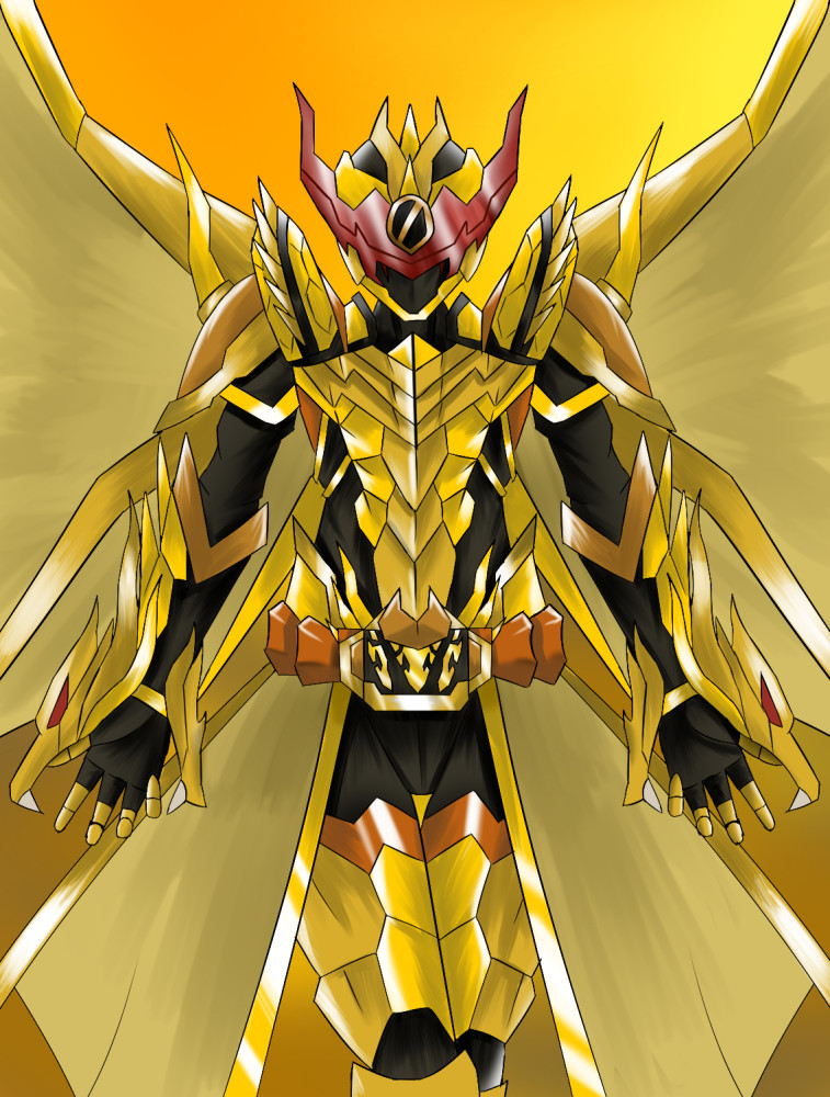 假面骑士剑锋变身龙纹骑士evol融合黄金三头龙真帅