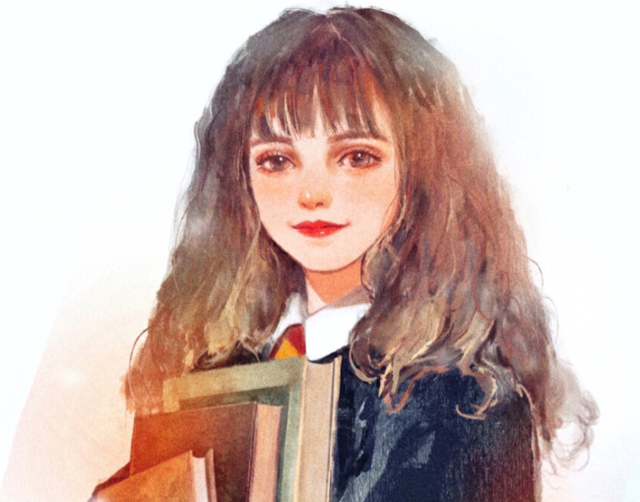 画师绘制哈利波特头像赫敏复古英伦风马尔福充满贵族气质