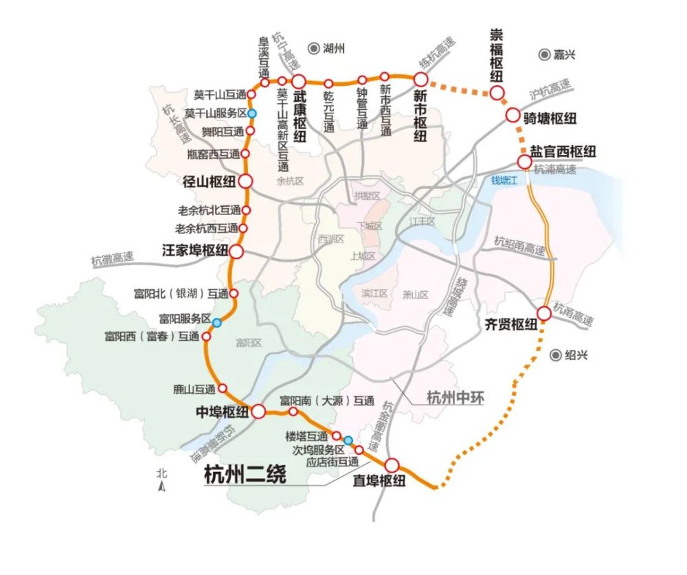 杭州二环线具体线路图图片