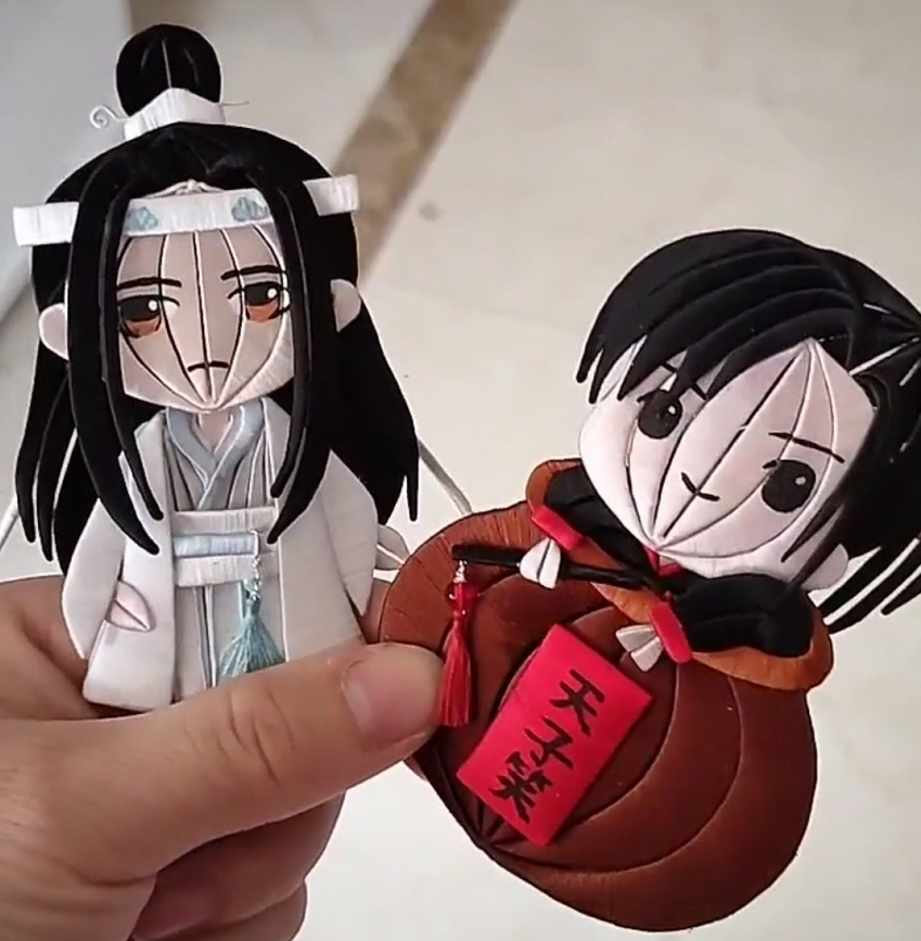 簪娘用缠花制作二次元人物汪叽可爱羡羡呆萌还能当发夹