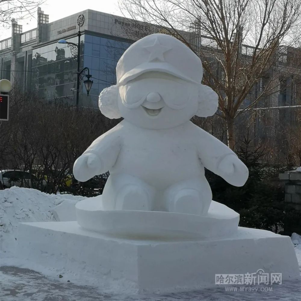 步步惊喜江畔雪雕又上新了