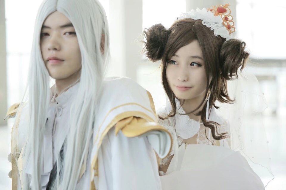 王者榮耀小喬純白花嫁周瑜真愛至上cosplay