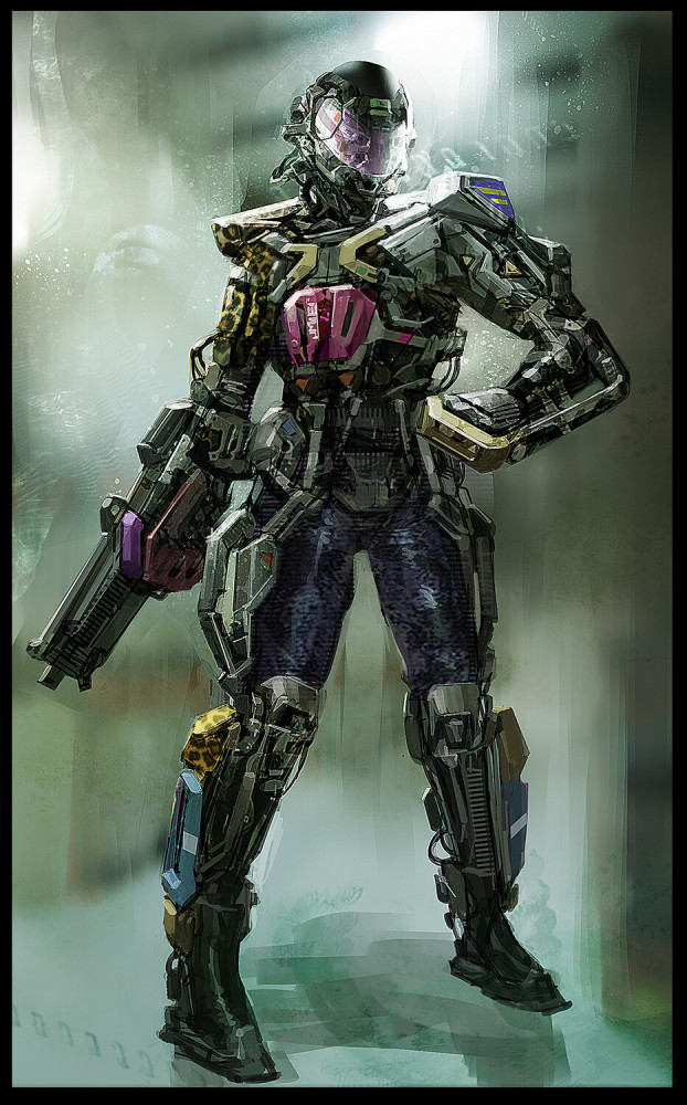 赛博朋克2077预制阶段角色概念图机甲酷炫