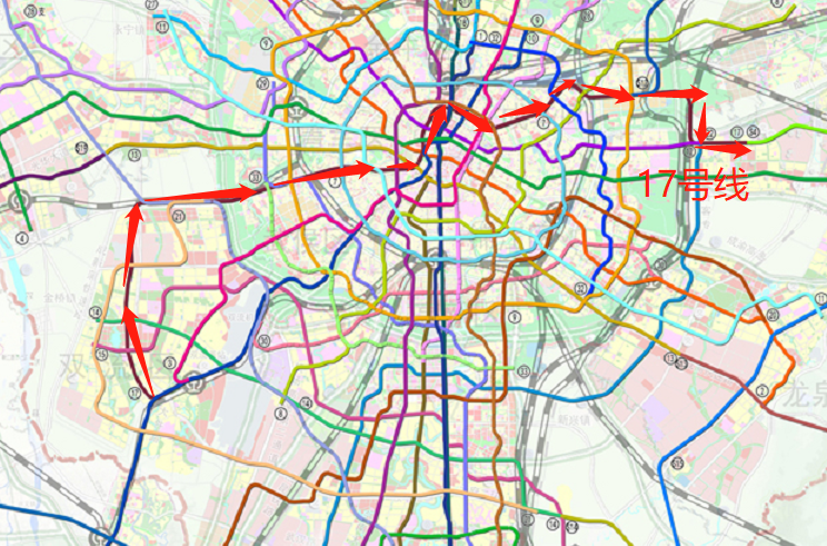 根據公示內容顯示,17號線支線經雙流新城到雙流西站.