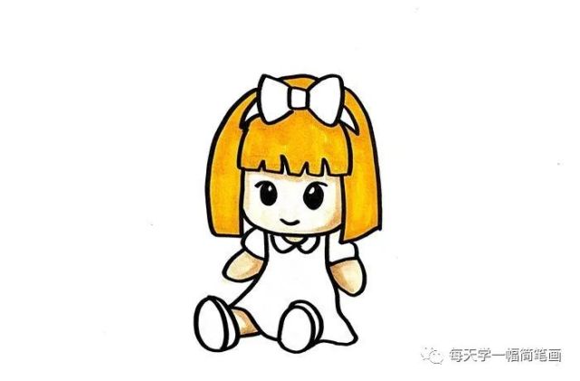 每天学一幅简笔画简单的洋娃娃怎么画