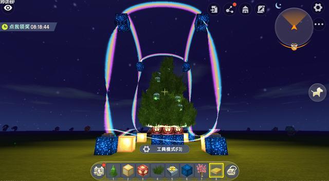 迷你世界教你打造豪华星光圣诞树自带循环音乐夜晚颜值最美