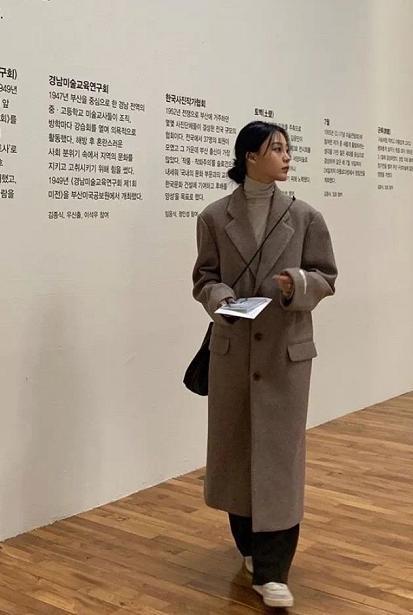 look5:毛呢大衣 阔腿拖地裤