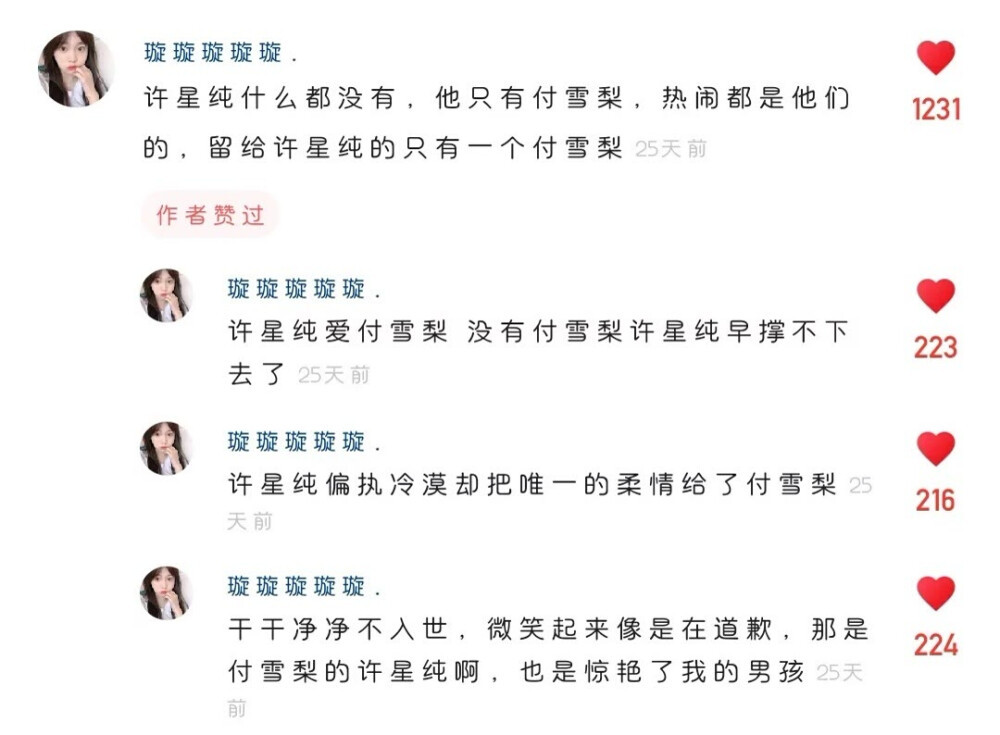 许星纯就这么义无反顾的爱了付雪梨十多年