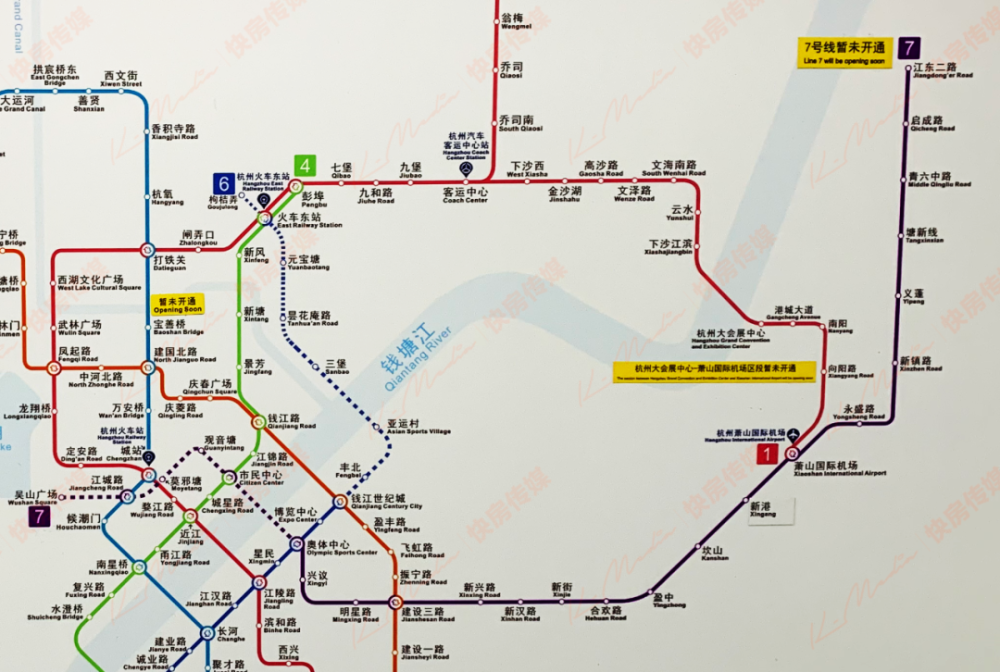 杭州最新地鐵運行圖貼上了!月底1,6,7三線齊發!
