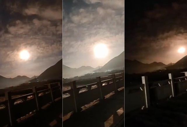 青海天空神秘异象巨大火球爆炸坠落10秒闪炸地表居民尖叫