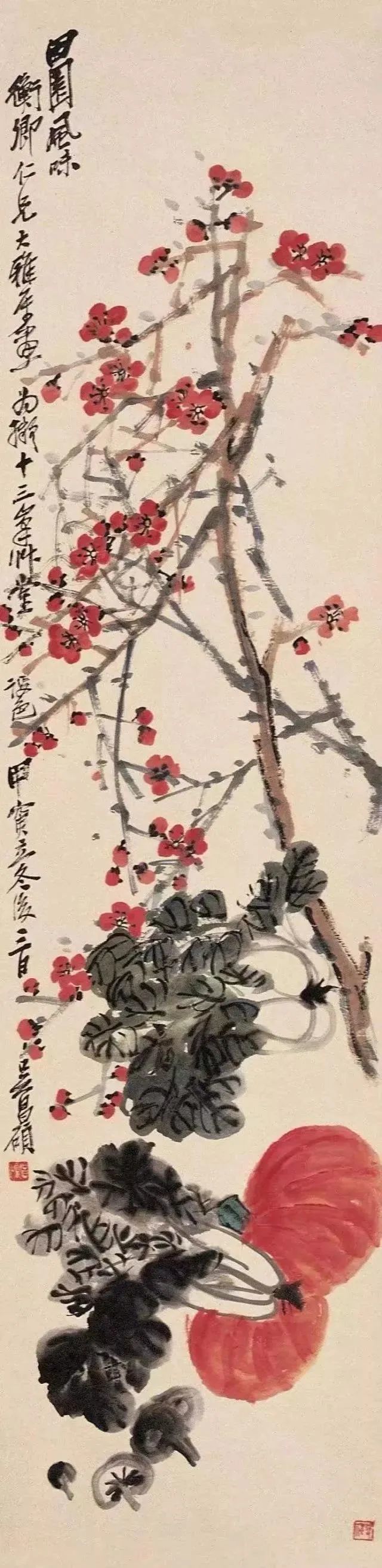 吴昌硕画梅花:苦铁道人梅知己