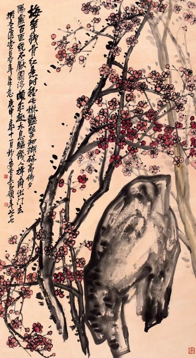 吴昌硕画梅花:苦铁道人梅知己