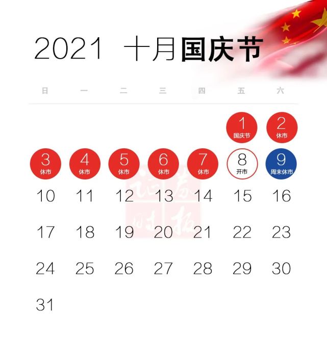 2021股市放假日曆出爐速度收藏