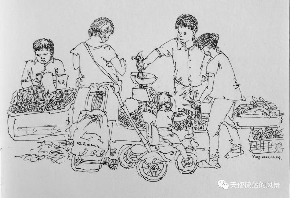 徐老师分享的一组钢笔人物速写(署名tym),灵动有趣,喜欢.