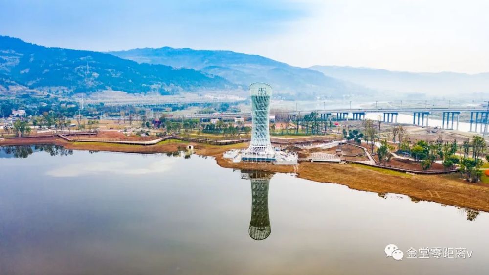 金堂这座高颜值生态湿地公园即将完工,春节前可欣赏水舞秀喷泉!