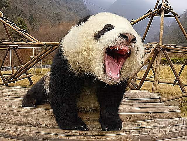 大熊猫凶残的一面图片