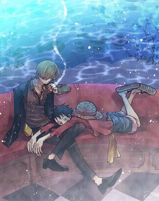 海贼王插画分享艾斯和萨博都是超级弟控老甚平像草帽团的家长