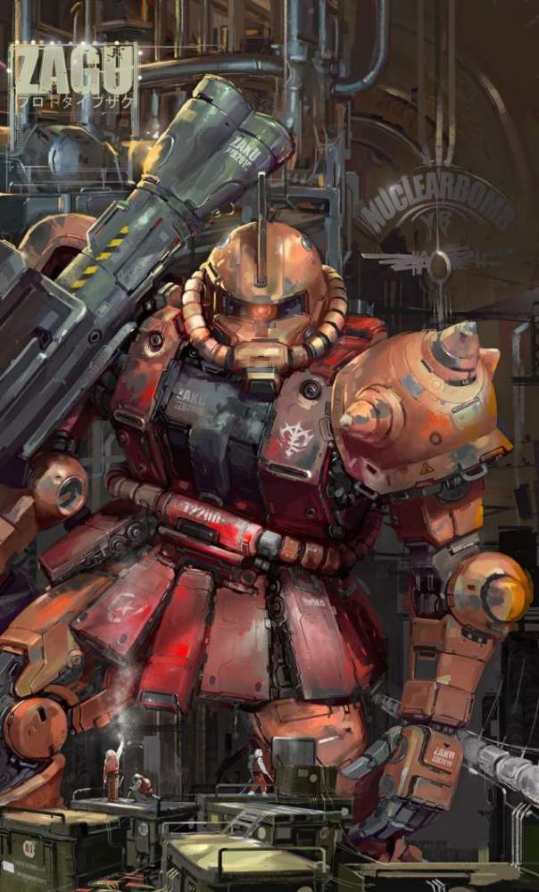 模玩控:油画风格高达插画,壁纸,头像都适合 - 油画风格插画 - 实验室