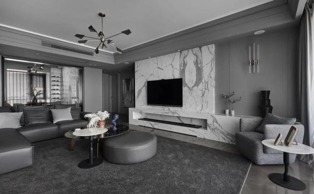 170平方现代风装修,灰色高级素雅,超有档次