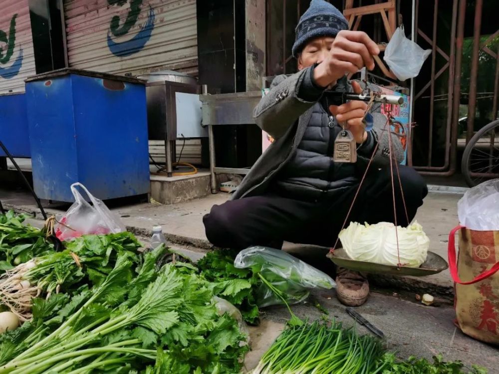 起早贪黑地守着寄托了希望的小摊档,各种卖菜的老人,手提竹篮一杆秤