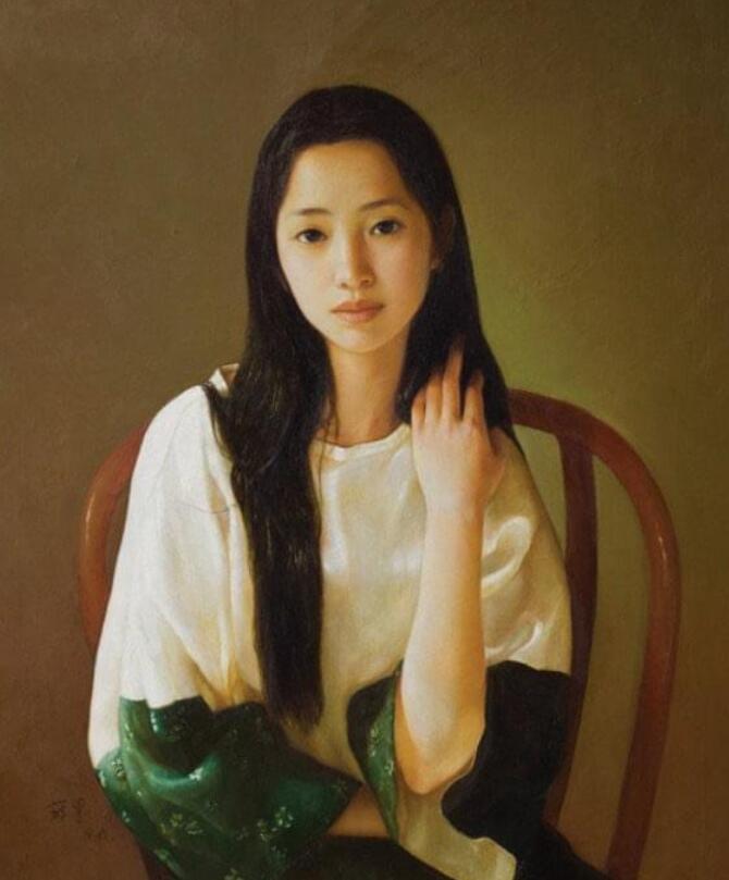 李丝云油画用笔精妙,画中女子真迷人,细节都非常逼真!_腾讯新闻