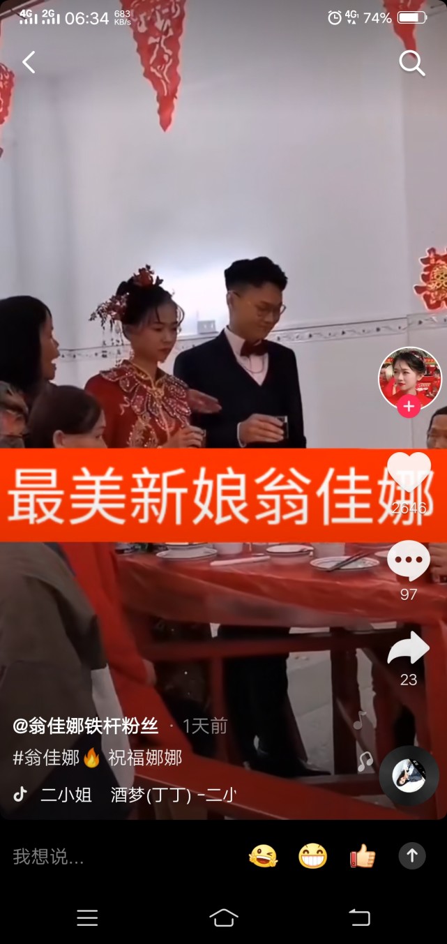 翁佳娜结婚了