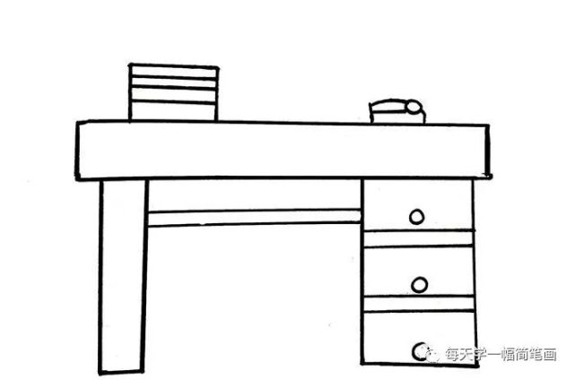 每天学一幅简笔画桌子怎么画一步一步教