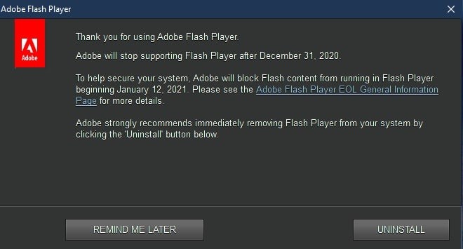 微软：Windows10下次更新将自动删除Flash Player