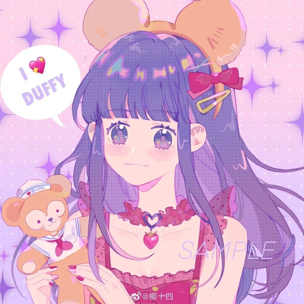 头像甜美少女心插画女生头像