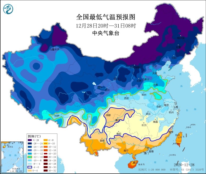 岁末寒潮蓄势待发 寒潮边缘的昆明30日气温骤降6—8