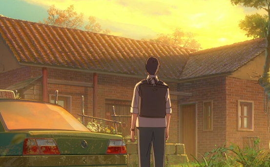 动漫肆式青春夏小雨进门时外面小雨转晴了