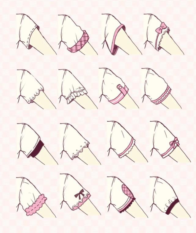 原画可爱jk轻洛丽塔蝴蝶结衣领衬衫袖子短裙画法服饰素材