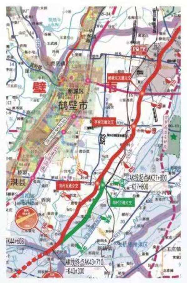 鹤壁市新区地图道路图片