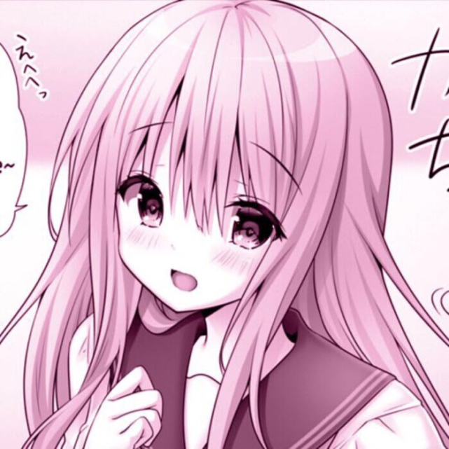 粉白系日漫女生头像