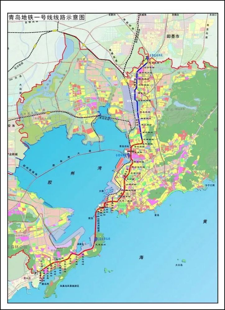 青岛地铁1号线规划图图片