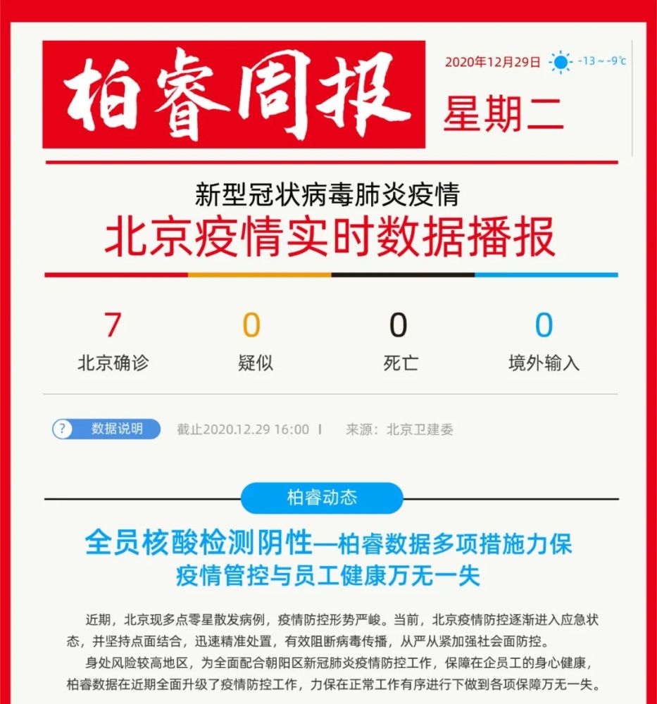 全员核酸检测阴性丨柏睿数据全力配合,多项措施响应北京疫情防控