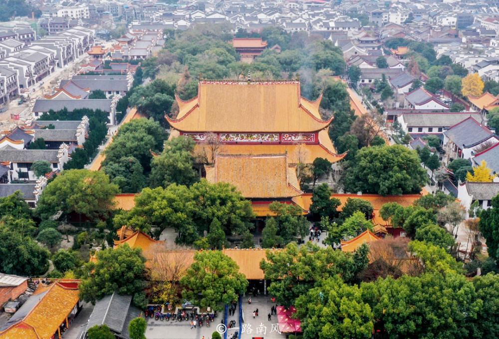 南岳大庙鸟瞰图图片