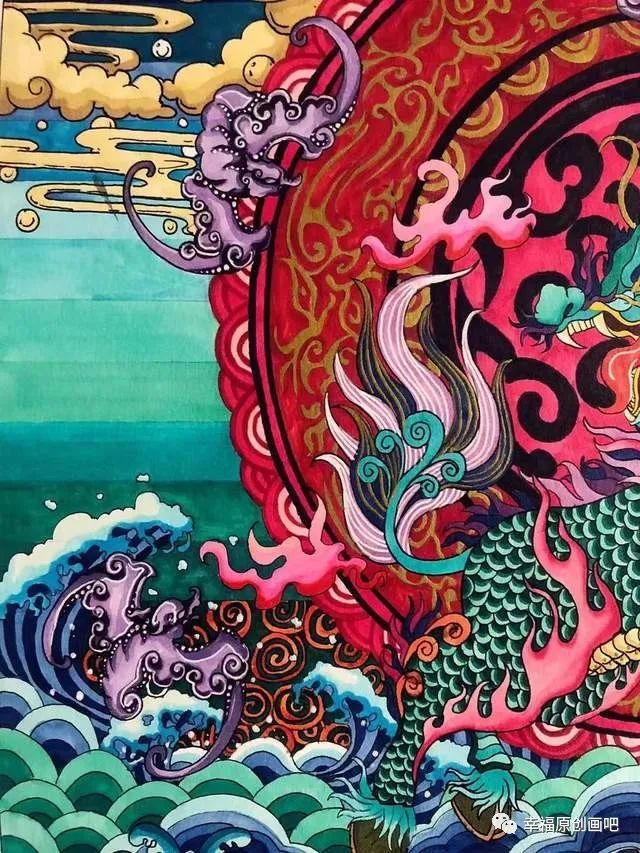 将中国传统绘画元素进行到底,服装设计师孙圣军的绘画作品分享